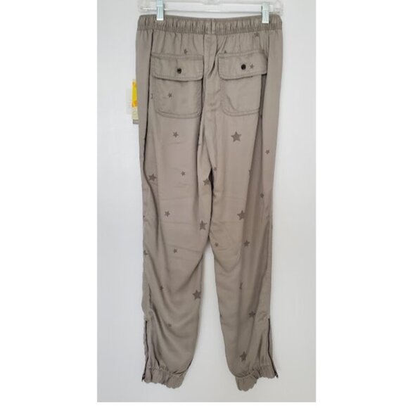 NWTC&C California Gray Star Ankle Zip Drawstring Waist Jogger Pants Size S - Picture 3 of 8